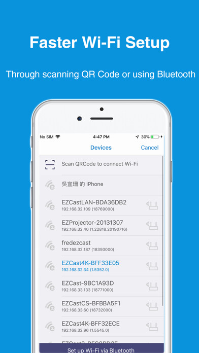 Emulate iPhone app EZCast using MyAndroid