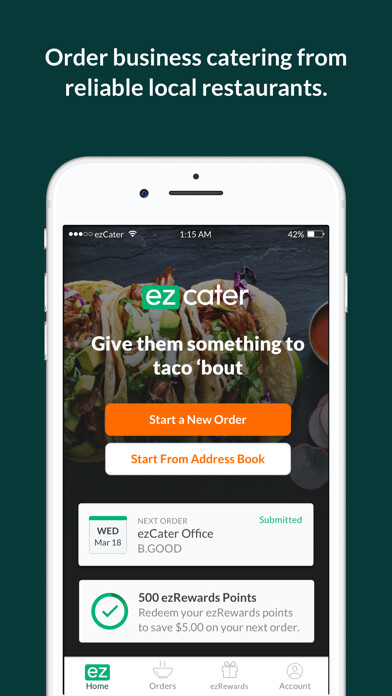 Emulate iPhone app ezCater - Business Catering using MyAndroid Emulate iPhone app ezCater - Business Catering using MyAndroid