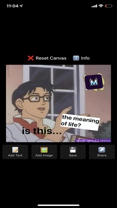 Emulate iPhone app EZ Meme using MyAndroid
