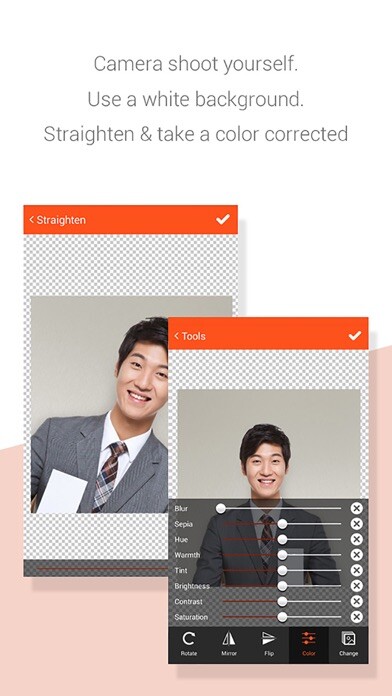 Emulate iPhone app EZ Passport photo - ID photo using MyAndroid Emulate iPhone app EZ Passport photo - ID photo using MyAndroid