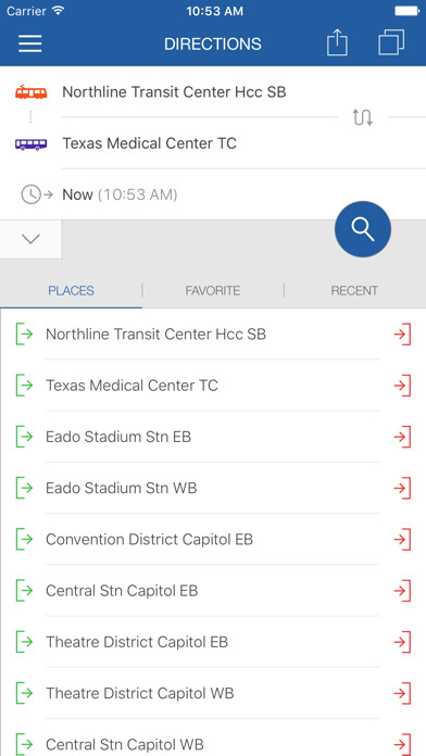 Emulate iPhone app ezRide Houston METRO - Transit Directions for Bus and Light Rail including Offline Planner using MyAndroid Emulate iPhone app ezRide Houston METRO - Transit Directions for Bus and Light Rail including Offline Planner using MyAndroid