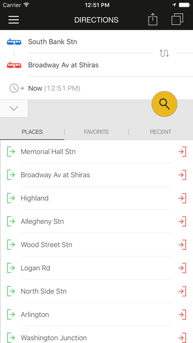 Emulate iPhone app ezRide Pittsburgh - Offline Public Transport Trip Planner using MyAndroid
