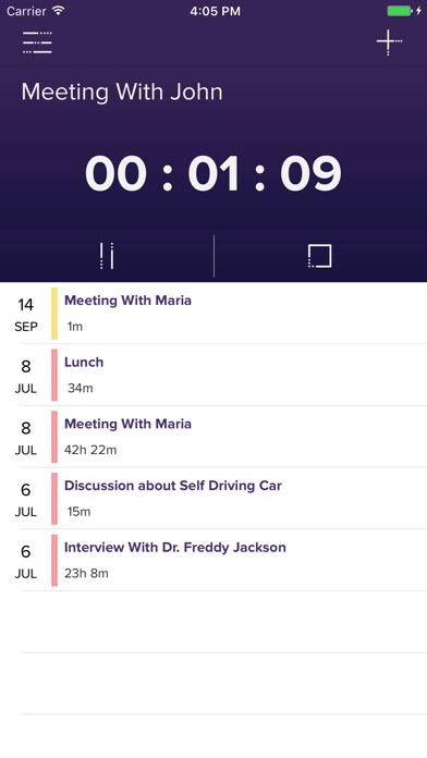 Emulate iPhone app EZ Time Tracker using MyAndroid