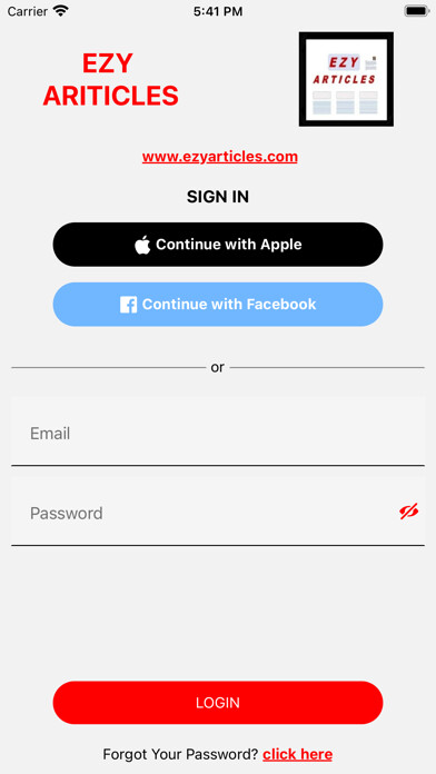 Emulate iPhone app Ezy Articles using MyAndroid Emulate iPhone app Ezy Articles using MyAndroid