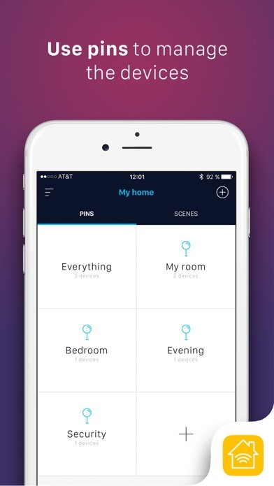 Emulate iPhone app Ezzi Home: Control for HomeKit connected devices using MyAndroid