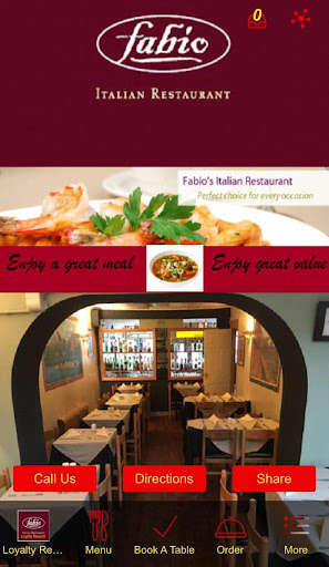 Run android online APK Fabio Restaurant Swindon from MyAndroid or emulate Fabio Restaurant Swindon using MyAndroid