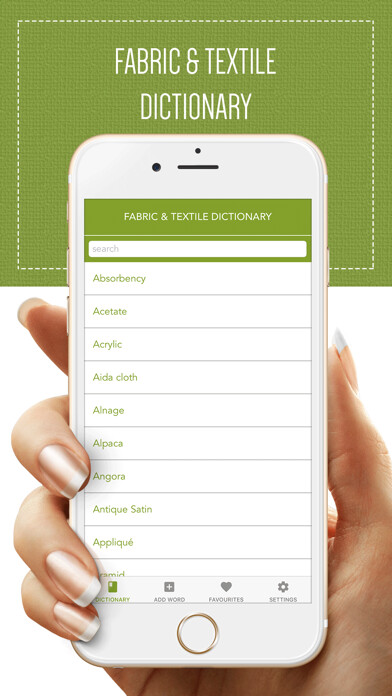 Emulate iPhone app Fabric & Textile Dictionary using MyAndroid