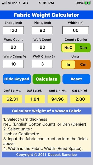 Emulate iPhone app FABRIC WEIGHT using MyAndroid Emulate iPhone app FABRIC WEIGHT using MyAndroid