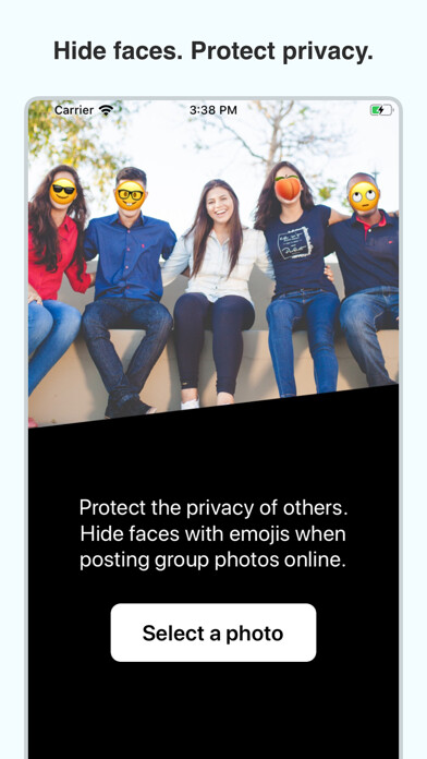 Emulate iPhone app Faceless - Photo Privacy using MyAndroid