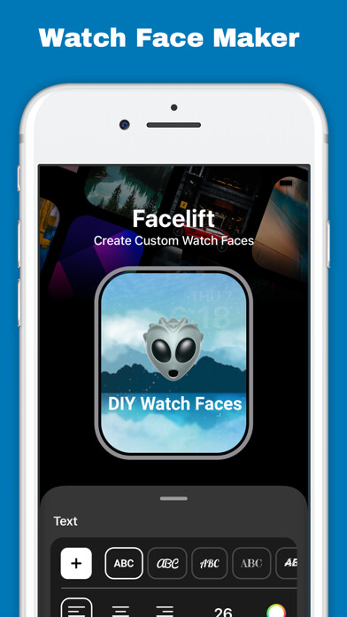 Emulate iPhone app Facelift - Watch Face Maker using MyAndroid