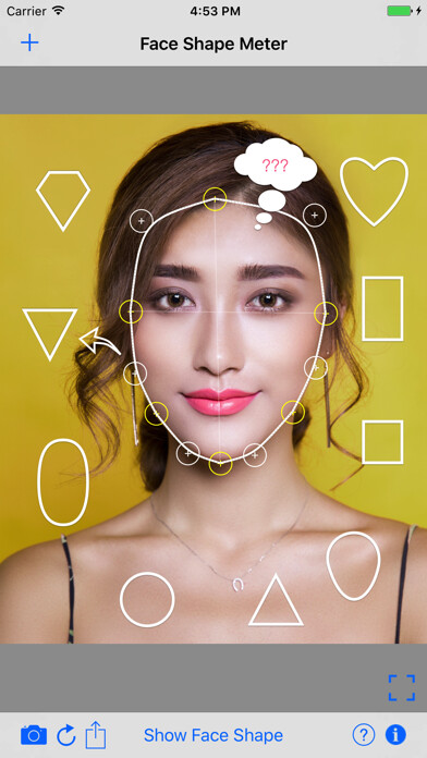 Emulate iPhone app Face Shape Meter camera tool using MyAndroid