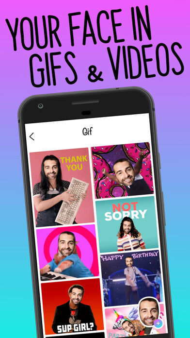 Emulate iPhone app Faces - video, gif for texting using MyAndroid