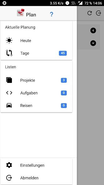 Emulate iPhone app FactWork ProjektPlan using MyAndroid