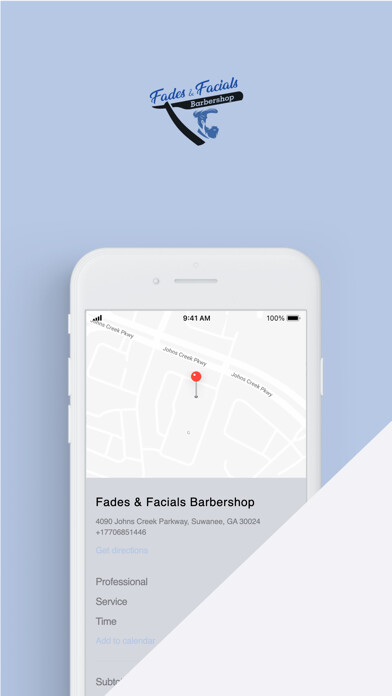 Emulate iPhone app Fades & Facials Barbershop using MyAndroid Emulate iPhone app Fades & Facials Barbershop using MyAndroid