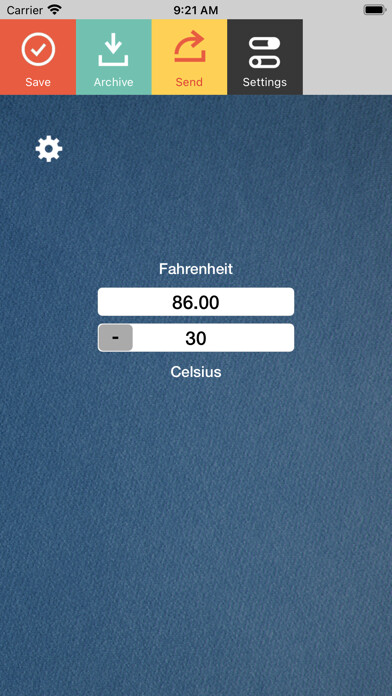 Emulate iPhone app Fahrenheit Celsius using MyAndroid