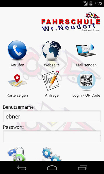 Emulate iPhone app Fahrschule Wr. Neudorf using MyAndroid