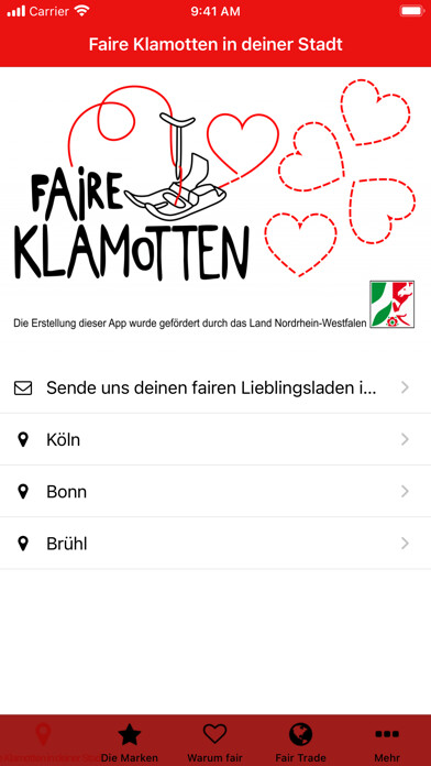 Emulate iPhone app Faire Klamotten using MyAndroid