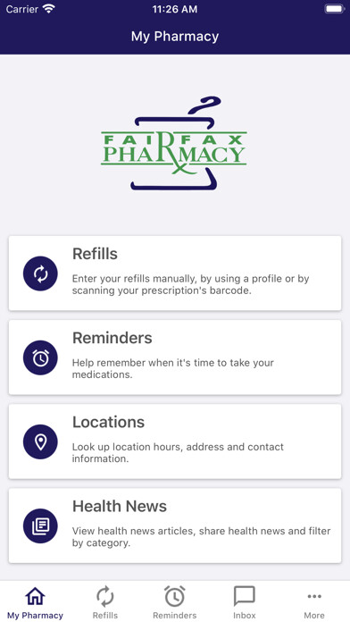 Emulate iPhone app Fairfax Pharmacy using MyAndroid Emulate iPhone app Fairfax Pharmacy using MyAndroid