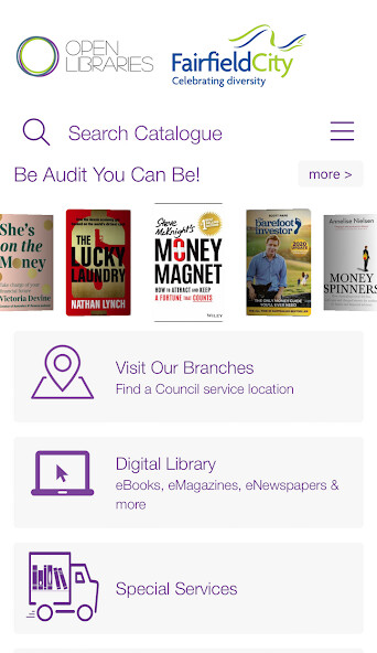 Emulate iPhone app Fairfield City Library using MyAndroid Emulate iPhone app Fairfield City Library using MyAndroid