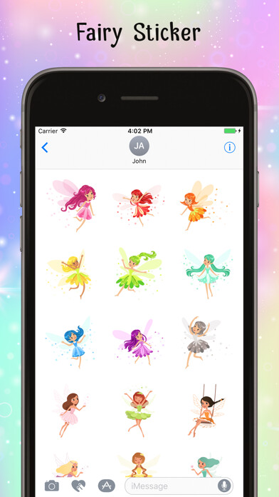 Emulate iPhone app Fairy Stickers-Colorful Emojis using MyAndroid