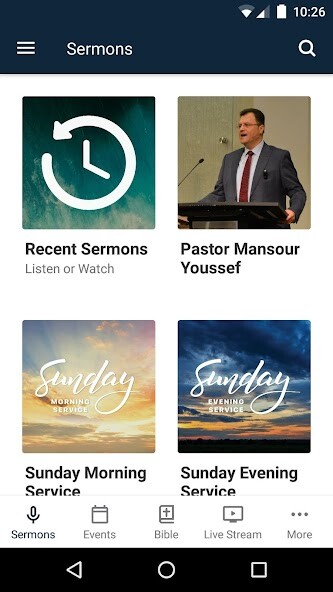 Emulate iPhone app Faith Baptist Church Sydney using MyAndroid