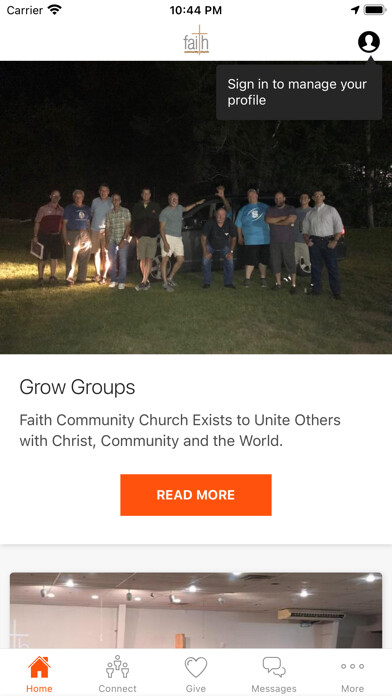 Emulate iPhone app Faith Community Church-VT using MyAndroid