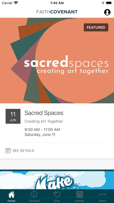 Emulate iPhone app Faith Covenant Church - Sumner using MyAndroid