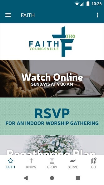Emulate iPhone app FaithNC Community using MyAndroid