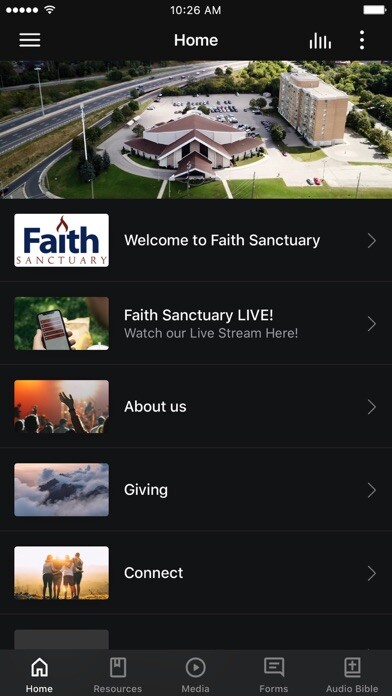 Emulate iPhone app Faith Sanctuary using MyAndroid