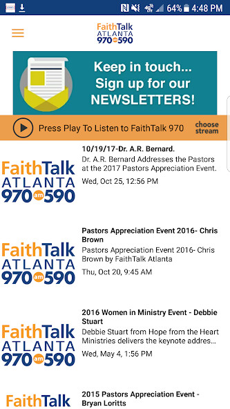Emulate iPhone app Faith Talk Atlanta using MyAndroid Emulate iPhone app Faith Talk Atlanta using MyAndroid