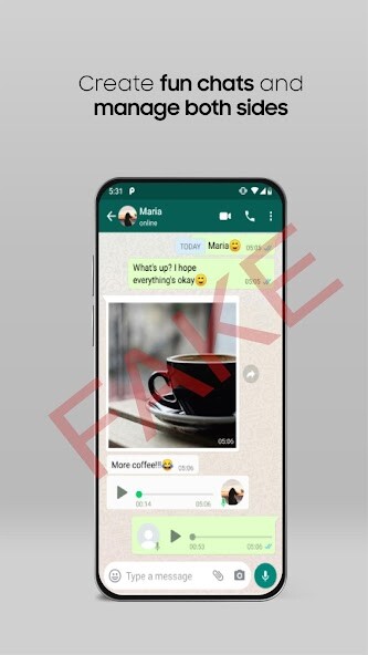 Run android online APK Fake Chat Maker - Prank from MyAndroid or emulate Fake Chat Maker - Prank using MyAndroid