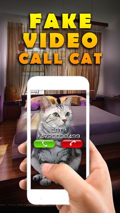 Emulate iPhone app Fake Video Call Cat using MyAndroid