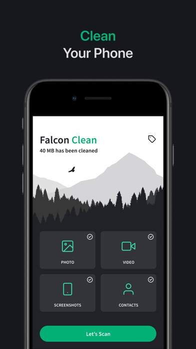Emulate iPhone app Falcon cleaner - clean and VPN using MyAndroid
