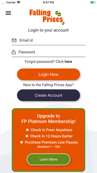 Emulate iPhone app Falling Prices using MyAndroid