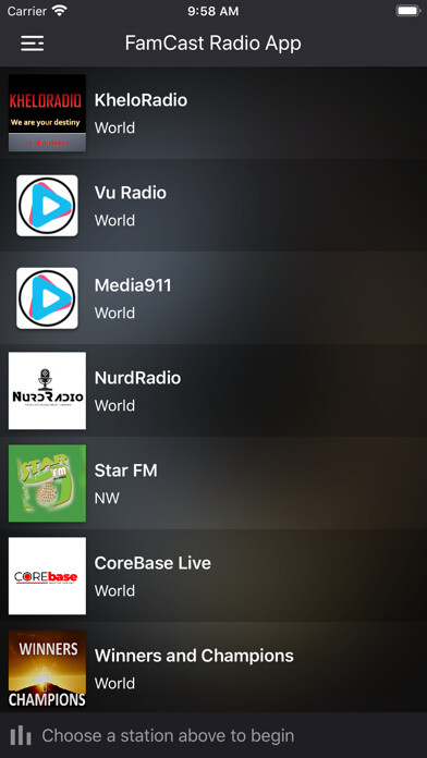 Emulate iPhone app FamCast Radio App using MyAndroid