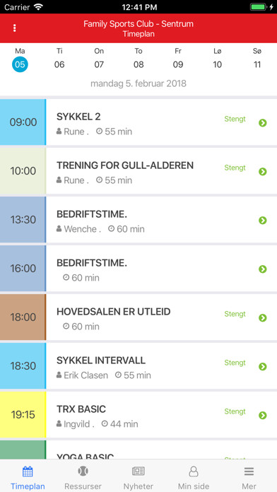Emulate iPhone app Family Sports Club using MyAndroid