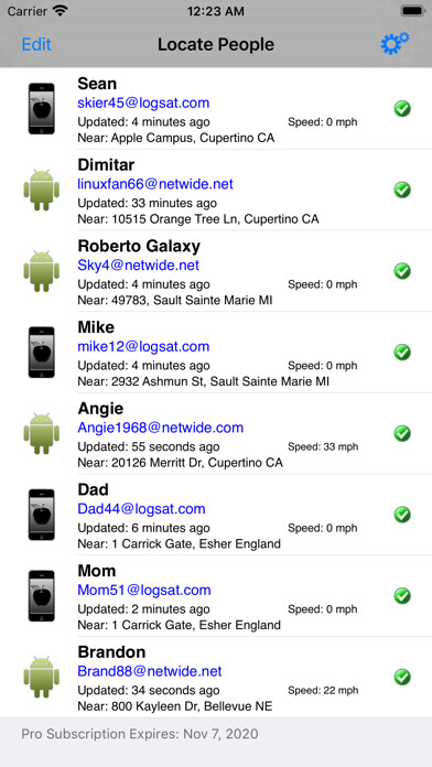 Emulate iPhone app Family Tracker Lite using MyAndroid