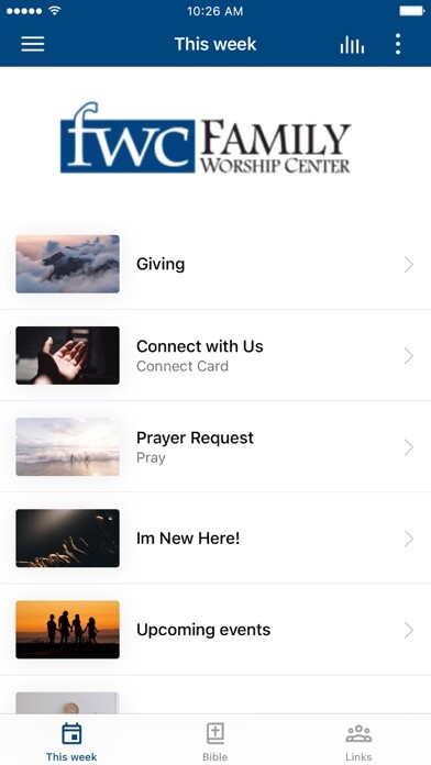 Emulate iPhone app Family Worship Center Elgin using MyAndroid Emulate iPhone app Family Worship Center Elgin using MyAndroid