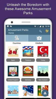 Emulate Android APK Famous Amusement Parks- Travel  Explore