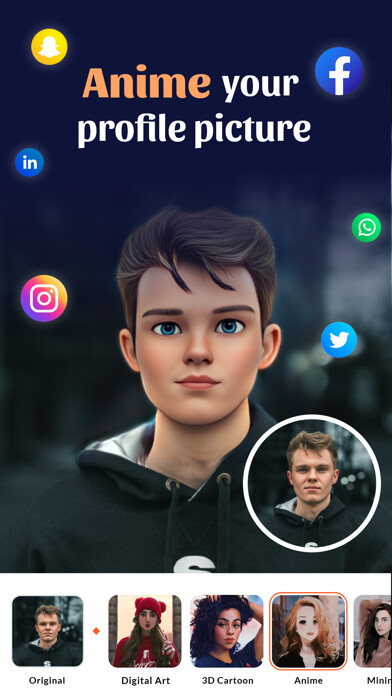 Emulate iPhone app Fancy: Ai Cartoon Filter Toon using MyAndroid