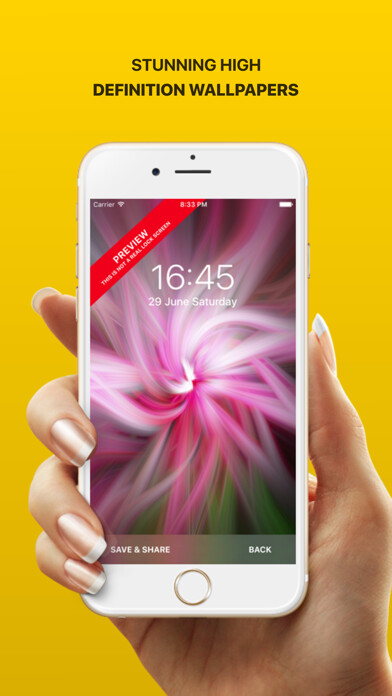 Emulate iPhone app Fancy Lock - Backgrounds & Wallpapers using MyAndroid