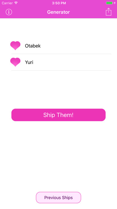 Emulate iPhone app Fandom Ship Names Generator using MyAndroid Emulate iPhone app Fandom Ship Names Generator using MyAndroid