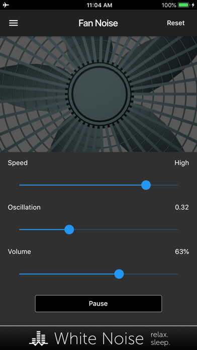 Emulate iPhone app Fan Noise Generator using MyAndroid