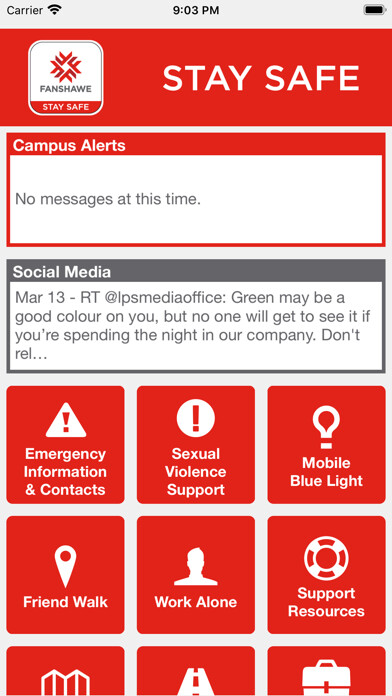 Emulate iPhone app Fanshawe Stay Safe using MyAndroid Emulate iPhone app Fanshawe Stay Safe using MyAndroid