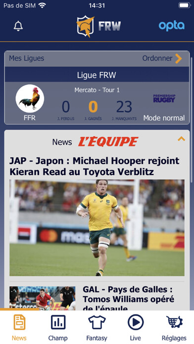 Emulate iPhone app Fantasy Rugby World using MyAndroid Emulate iPhone app Fantasy Rugby World using MyAndroid