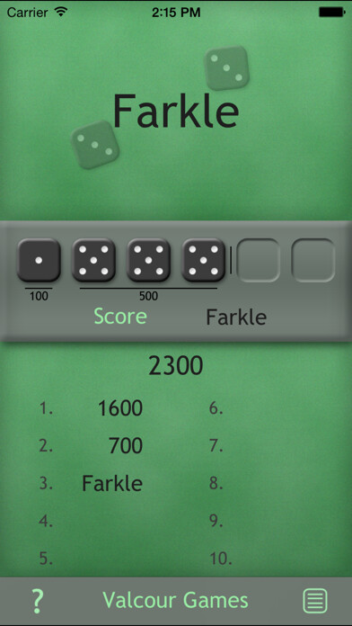 Emulate iPhone app Farkle - slide to Roll using MyAndroid