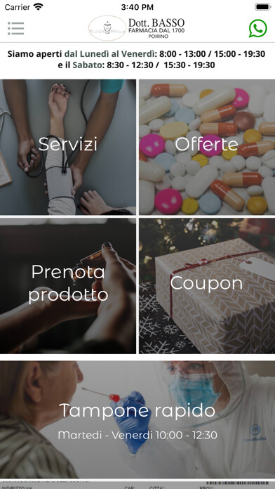 Emulate iPhone app Farmacia Basso using MyAndroid