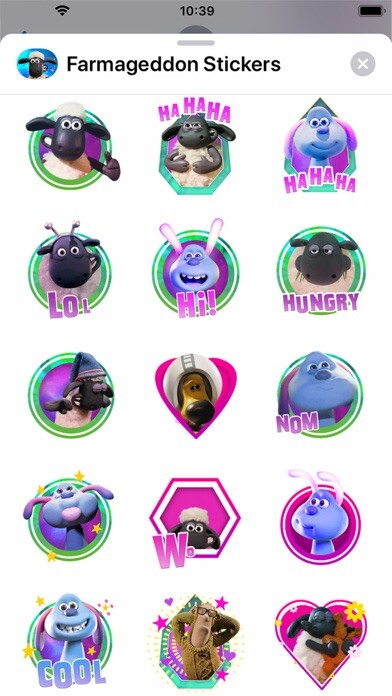 Emulate iPhone app Farmageddon Stickers using MyAndroid