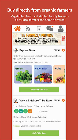 Run android online APK Farmizen - Organic Fruits  Vegetables from MyAndroid or emulate Farmizen - Organic Fruits  Vegetables using MyAndroid