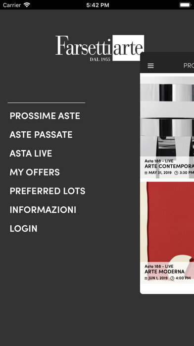 Emulate iPhone app Farsetti Arte using MyAndroid